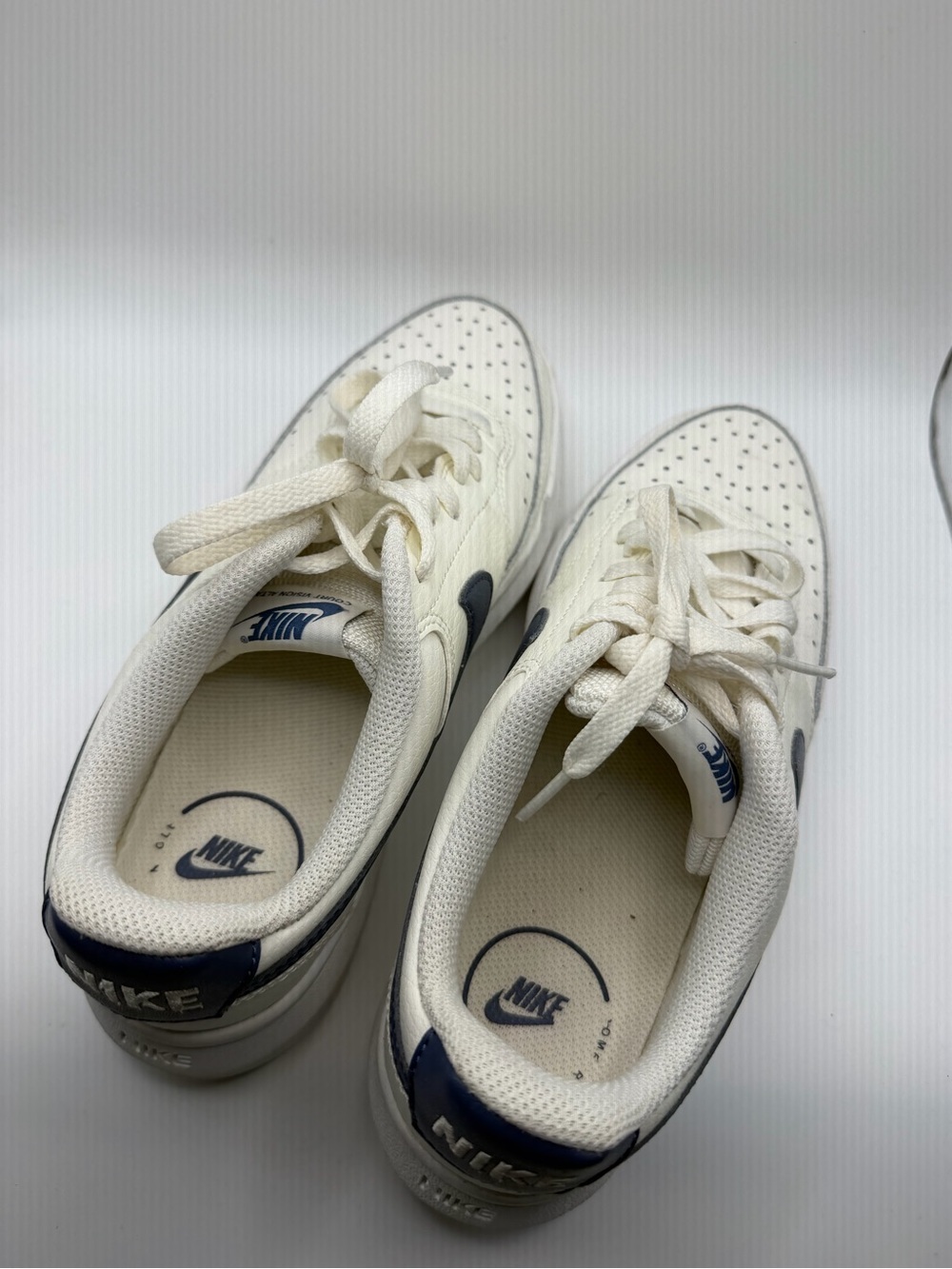 Nike Court Vision Alta Sail/D-Blue Women's Size 8.5 Platform Navy Sneaker - Picture 8 of 10